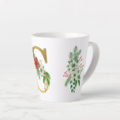 Monogrammed Xmas Latte Mok-Gouden Letter Mok (Rechterhoek)