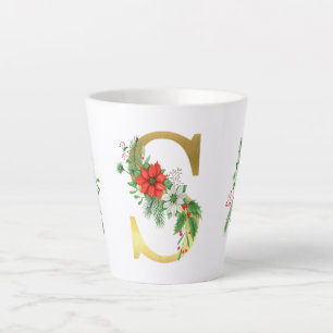Monogrammed Xmas Latte Mok-Gouden Letter Mok