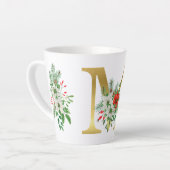Monogrammed Xmas Latte Mok-Gouden Letter Mok (Linkerhoek)