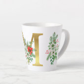 Monogrammed Xmas Latte Mok-Gouden Letter Mok (Rechterhoek)
