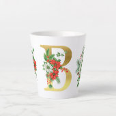 Monogrammed Xmas Latte Mok- Gouden letter Mok (Voorkant)