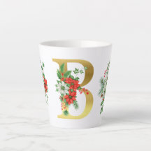 Monogrammed Xmas Latte Mok- Gouden letter
