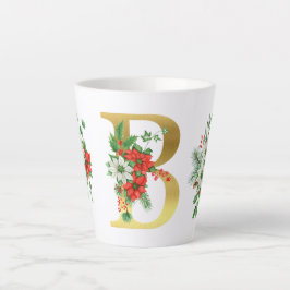 Monogrammed Xmas Latte Mok- Gouden letter Mok