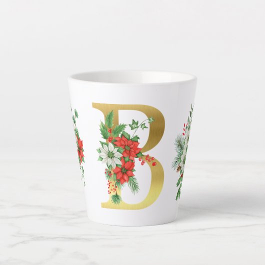 Monogrammed Xmas Latte Mok- Gouden letter Mok (Voorkant)