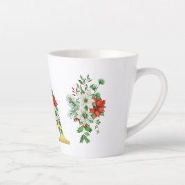 Monogrammed Xmas Latte Mug – Elegant Gold Letter Latte Mok