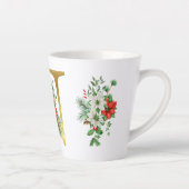 Monogrammed Xmas Latte Mug-Gold Letter Latte Mok (Rechts)