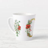 Monogrammed Xmas Latte Mug-Gold Letter Latte Mok (Linkerhoek)
