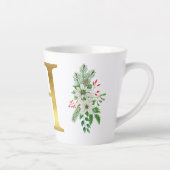Monogrammed Xmas Latte Mug-Gold Letter Latte Mok (Rechts)