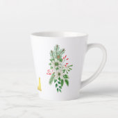 Monogrammed Xmas Latte Mug-Gold Letter Mok (Rechts)
