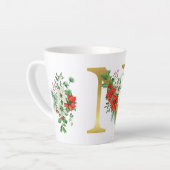 Monogrammed Xmas Latte Mug-Gold Letter Mok (Linkerhoek)
