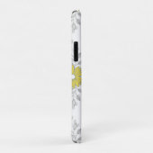 Monogrammed Yellow and Grey Floral Case-Mate iPhone Case (Achterkant/rechts)