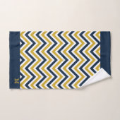 Monogrammed Yellow Blue Chevron Pattern Bad Handdoek (Handdoek)