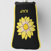 Monogrammed Yellow Daisy Putter Hoesje Golfheadcover (Draai 90)