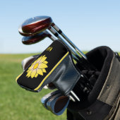 Monogrammed Yellow Daisy Putter Hoesje Golfheadcover (Insitu)