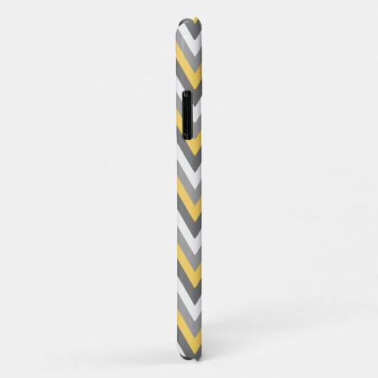 Monogrammed Yellow & Gray Chevron Pattern Case-Mate iPhone Case (Achterkant/rechts)