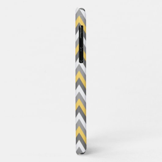 Monogrammed Yellow & Gray Chevron Pattern Case-Mate iPhone Case (Achterkant/links)