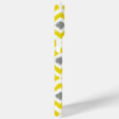 Monogrammed Yellow Grey Diamond Ikat Pattern Case-Mate iPhone Case (Achterkant / Rechts)