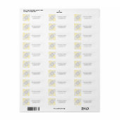 Monogrammed Yellow Grey Floral Damask Pattern Etiket (Full Sheet)