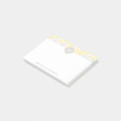 Monogrammed Yellow Grey Floral Damask Post-it® Notes (Schuin)