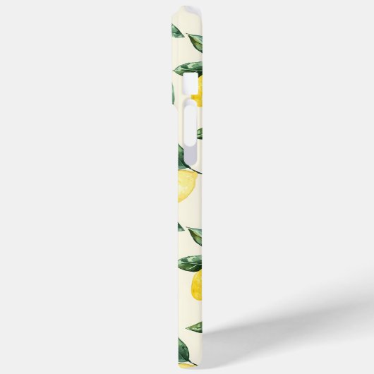 Monogrammed Yellow Lemons Pattern Moderne Initiale Case-Mate iPhone Case (Achterkant / Links)
