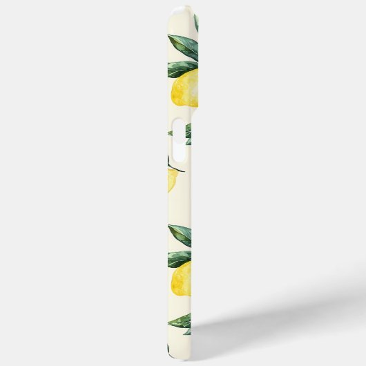 Monogrammed Yellow Lemons Pattern Moderne Initiale Case-Mate iPhone Case (Achterkant / Rechts)