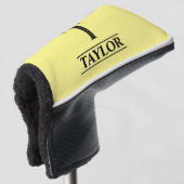 Monogrammed Yellow Putter Golf Head Hoesje Golfheadcover (3/4 voorkant)