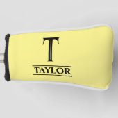 Monogrammed Yellow Putter Golf Head Hoesje Golfheadcover (Voorkant)