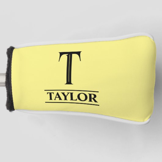 Monogrammed Yellow Putter Golf Head Hoesje Golfheadcover (Voorkant)