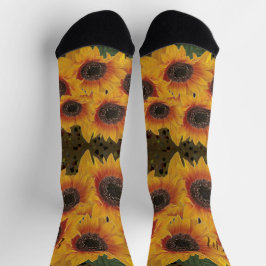 Monogrammed Yellow Sunflower Soul Crew Sock Sokken