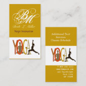 Monogrammed Yoga Yogi Fit Instructor Meditation Visitekaartje (Voorkant / Achterkant)