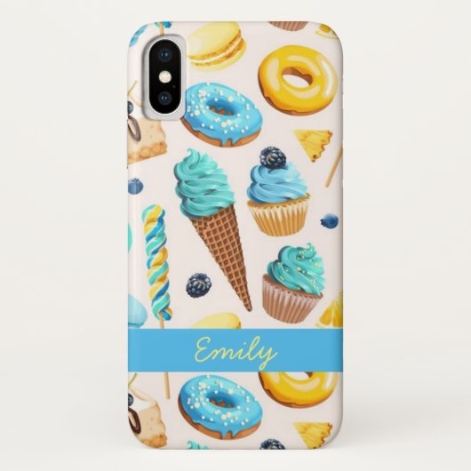 Monogrammed Yummy Ice Cream Cup Cake Case-Mate iPhone Case (Achterkant)