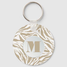 Monogrammed Zebra Animal Print Sleutelhanger