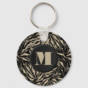 Monogrammed Zebra Animal Print Sleutelhanger