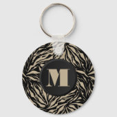 Monogrammed Zebra Animal Print Sleutelhanger (Achterkant)