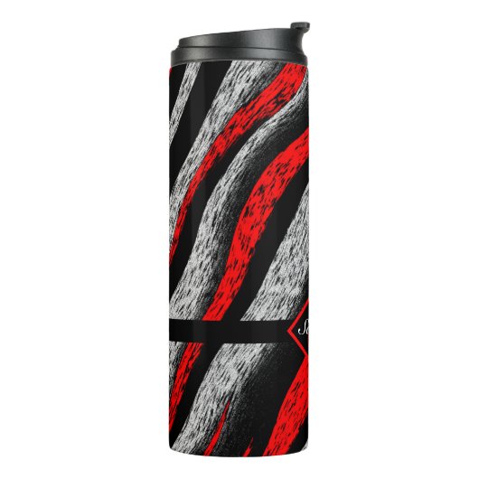 Monogrammed Zebra Pattern Thermosbeker (Gedraaid links)