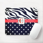 Monogrammed Zebra Polka-Dotted Muismat (Met muis)