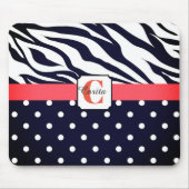 Monogrammed Zebra Polka-Dotted Muismat (Voorkant)