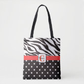 Monogrammed Zebra Polka-Dotted Tas (Voorkant)