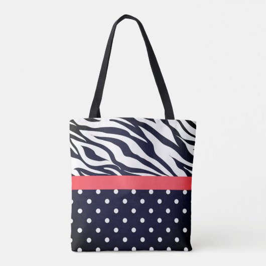 Monogrammed Zebra Polka-Dotted Tas (Achterkant)