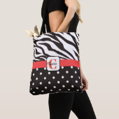 Monogrammed Zebra Polka-Dotted Tas (Dichtbij)
