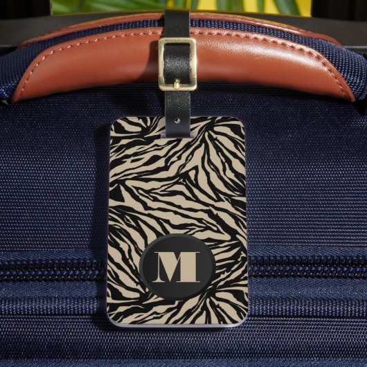 Monogrammed Zebra Print Bagagelabel (Voorkant Insitu 2)