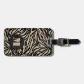 Monogrammed Zebra Print Bagagelabel (Voorkant horizontaal)