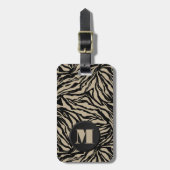 Monogrammed Zebra Print Bagagelabel (Voorkant verticaal)