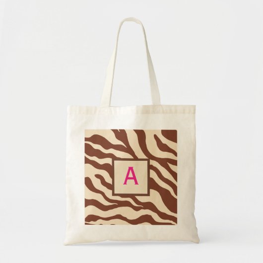 Monogrammed Zebra Print Canvas tas (Voorkant)