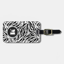 Monogrammed Zebra Stripes Bagagelabel