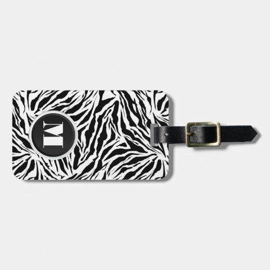 Monogrammed Zebra Stripes Bagagelabel (Voorkant horizontaal)