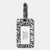 Monogrammed Zebra Stripes Bagagelabel (Achterkant verticaal)