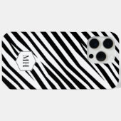 Monogrammed Zebra zwart-wit chique patroon Case-Mate iPhone Case (Achterkant (horizontaal))