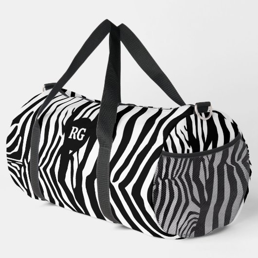 Monogrammed Zebra zwart-wit patroon Plunjezak (Rechterhoek)