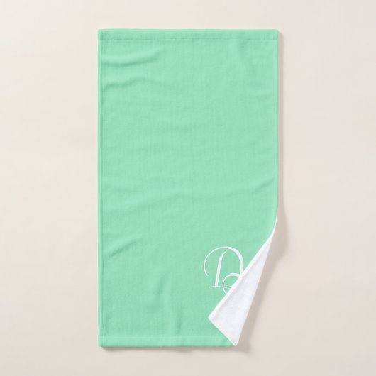 Monogrammed - zeeladiergroen bad handdoek (Handdoek)